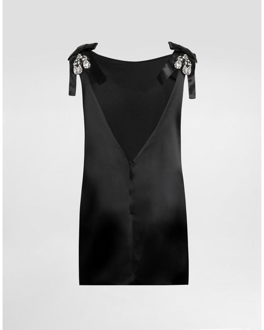 Dolce & Gabbana Black Dolce & Gabbana Stretch Satin Dress