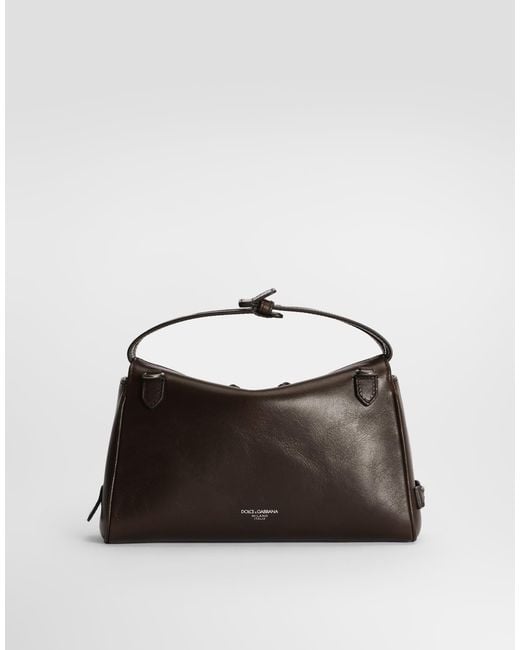 Dolce & Gabbana Black Vittoria Tempesta Calfskin Bag for men