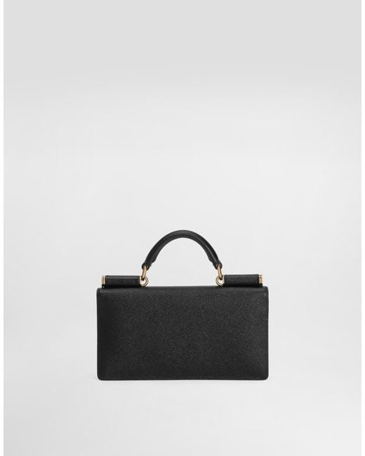 Dolce & Gabbana Black Dauphine-Print Calfskin Mini Bag