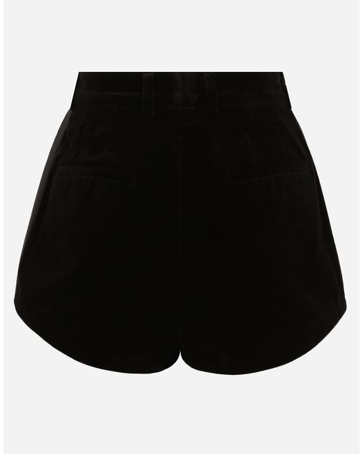 Dolce & Gabbana Black Velvet High-Waisted Tuxedo Trousers