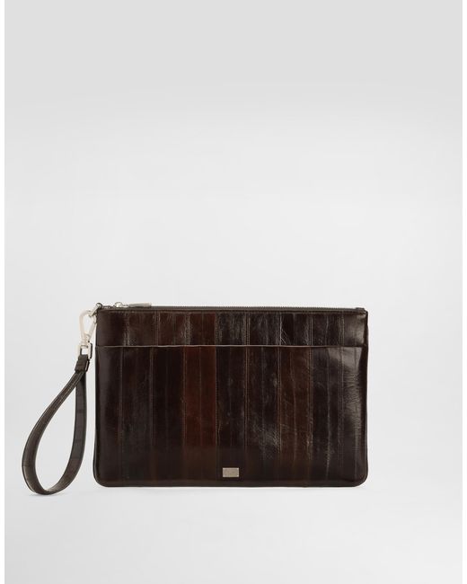 Dolce & Gabbana Brown Eel Leather Necessaire for men
