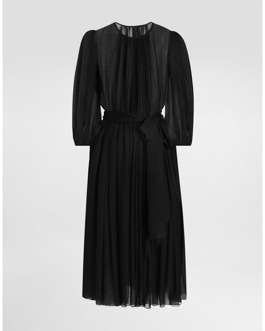 Dolce & Gabbana Black Chiffon Dress