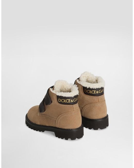 Dolce & Gabbana Multicolor Velour Fabric Boots for men