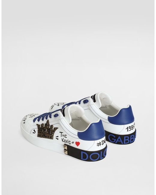 Dolce & Gabbana White Portofino Leather Sneakers for men