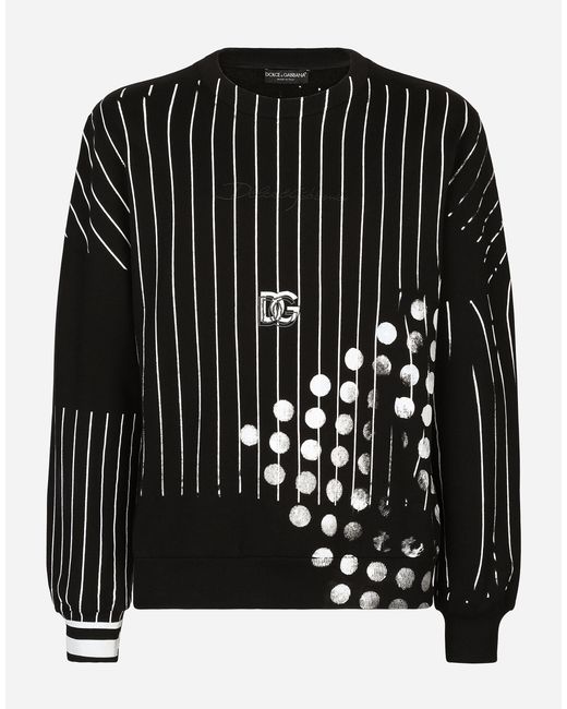 Sweat-shirt en jersey de coton imprimé Dolce & Gabbana pour homme en  coloris Noir | Lyst