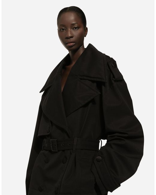 Dolce & Gabbana ヘビージャケット ダブルブレスト コットンベルト Black