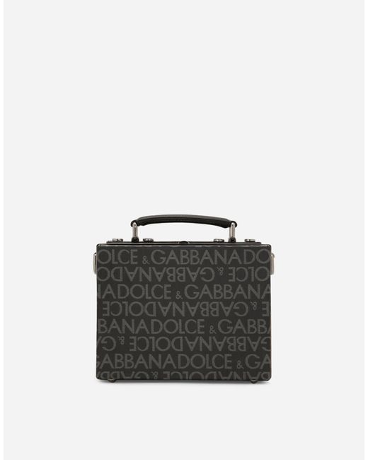 Dolce & Gabbana Black Coated Jacquard Box Bag for men