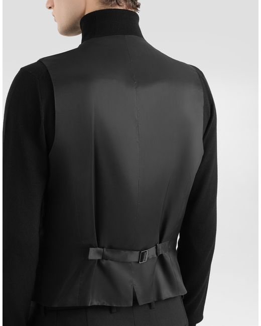 Dolce & Gabbana Black Three-Piece Sicilia-Fit Suit for men