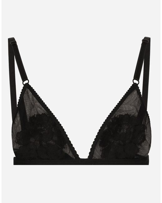 Dolce & Gabbana ソフトカップトライアングルブラ レース＆チュール Black
