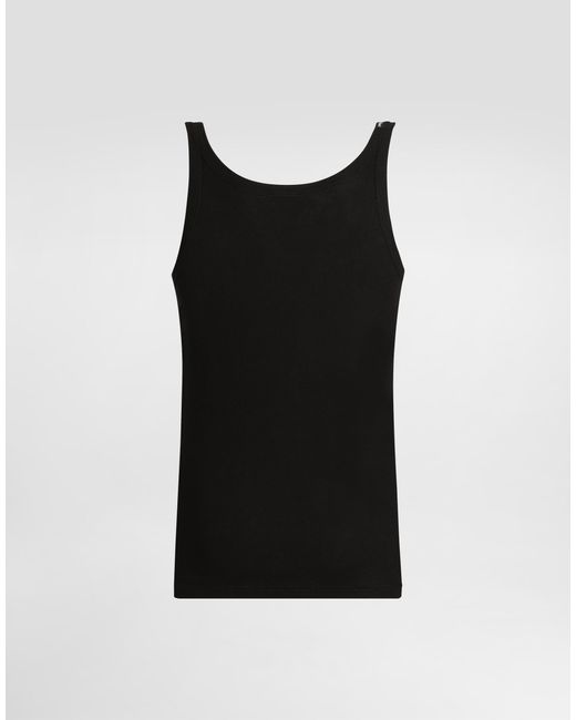 メンズ Dolce & Gabbana タンクトップ リブコットン Black