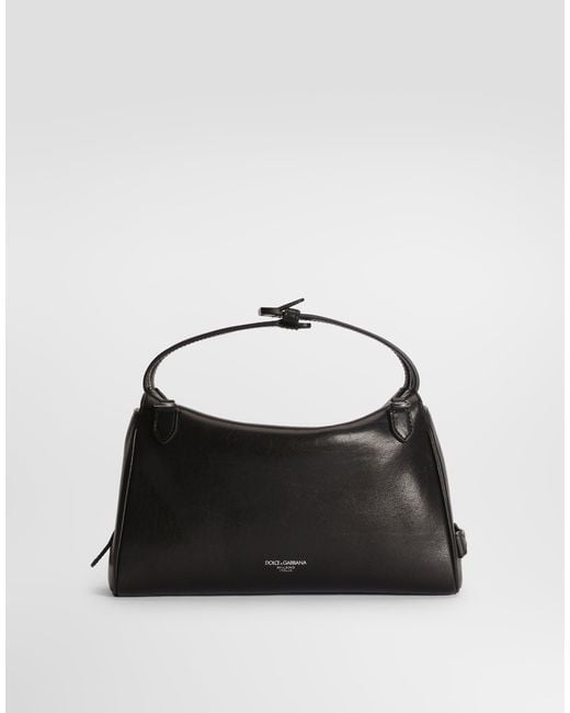 Dolce & Gabbana Black Vittoria Tempesta Calfskin Shoulder Bag for men
