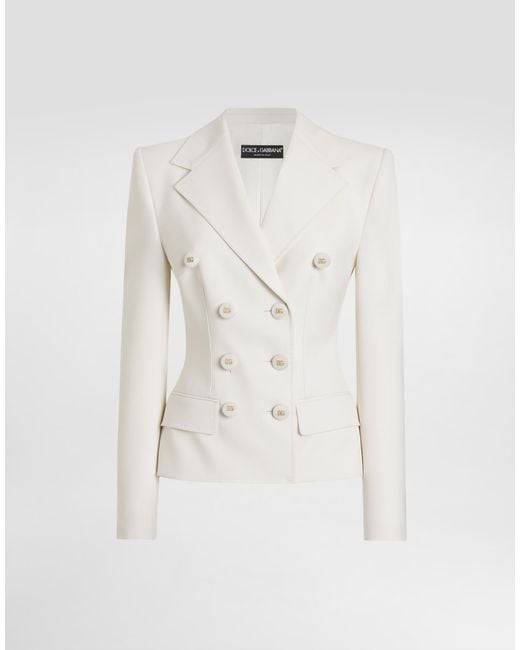 Dolce & Gabbana Natural Double-Breasted Twill Jacket