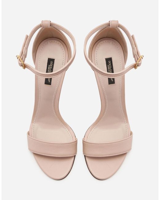 nappa leather sandals with baroque d&g heel