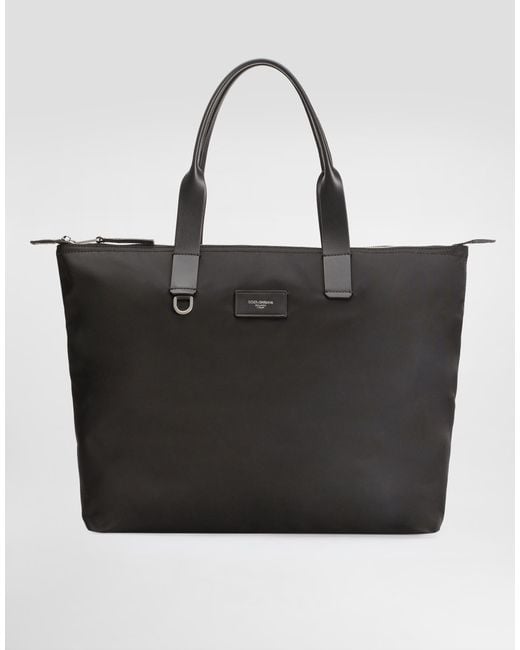 Dolce & Gabbana Black Shopping Nylon And Smooth Calfskin for men