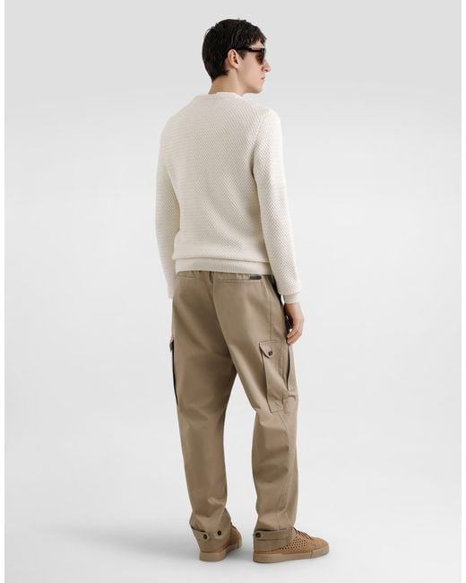 Dolce & Gabbana White Wool Pullover for men