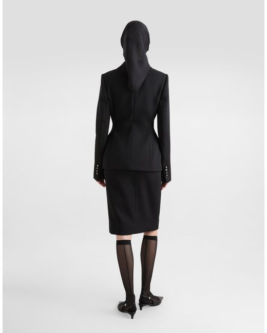 Dolce & Gabbana Black Single-Breasted Wool Dolce Jacket