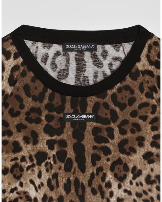 Dolce & Gabbana White Leo- Jersey T-Shirt