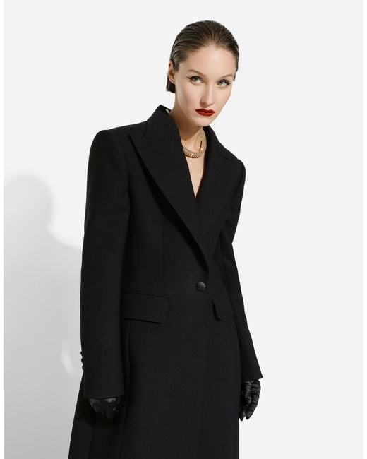 Dolce & Gabbana Black Wool Coat
