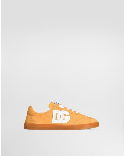 Dolce & Gabbana Orange Nubuck Dg Original Sneakers for men