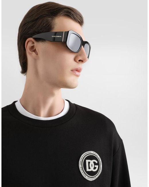 Dolce & Gabbana Jersey Sweatshirt With Patch in Black für Herren