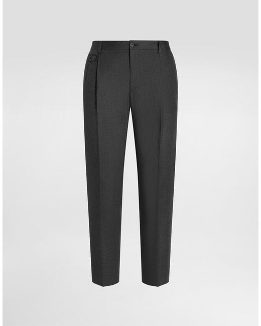 メンズ Dolce & Gabbana ウォッシュド リネンキャンバス パンツ Gray