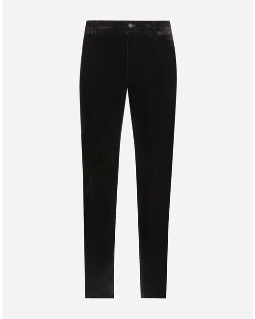 Dolce & Gabbana Black Classic Velvet Tuxedo Pants for men
