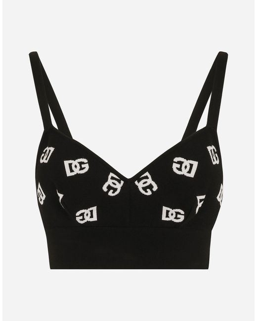 Dolce & Gabbana ブラトップ ビスコース Dgロゴジャカード Black