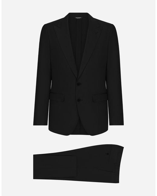 Dolce & Gabbana Black Single-Breasted Taormina-Fit Suit for men