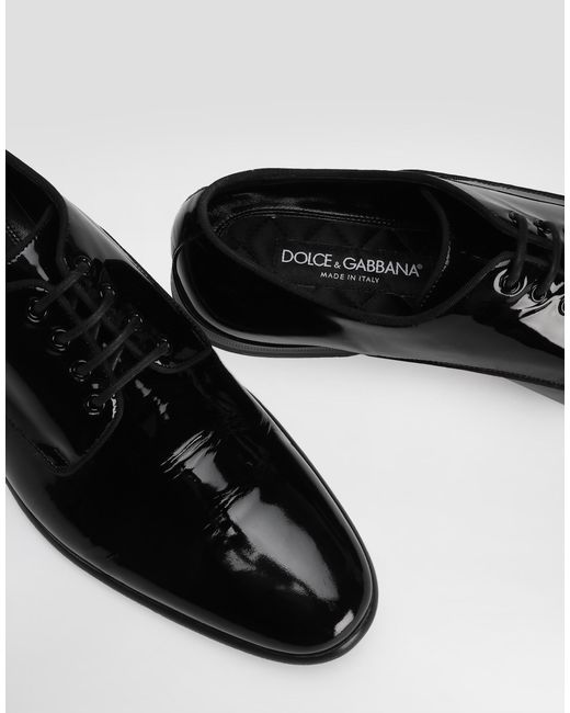 Dolce & Gabbana パテントレザー ダービーシューズ Black