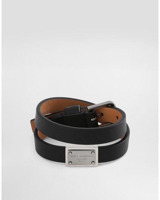 Dolce & Gabbana Black Calfskin Bracelet for men
