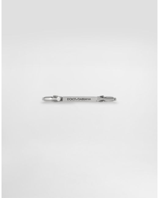 Dolce & Gabbana Collar Pin With Logo in White für Herren
