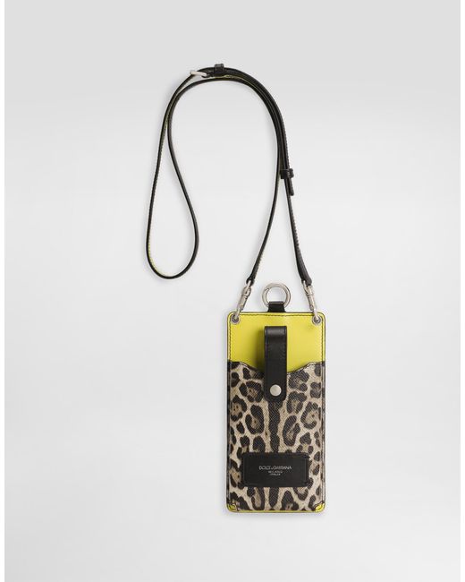 Dolce & Gabbana White Dauphine Calfskin Cellphone Case for men