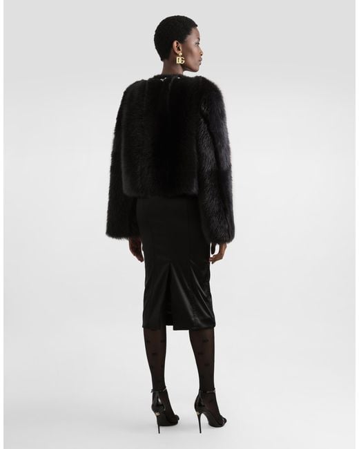 Dolce & Gabbana Black Satin Dress