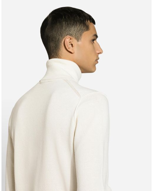 Pull À Col Montant En Laine Dolce & Gabbana pour homme en coloris White