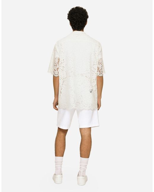 メンズ Dolce & Gabbana シャツ ハワイフィット レース White