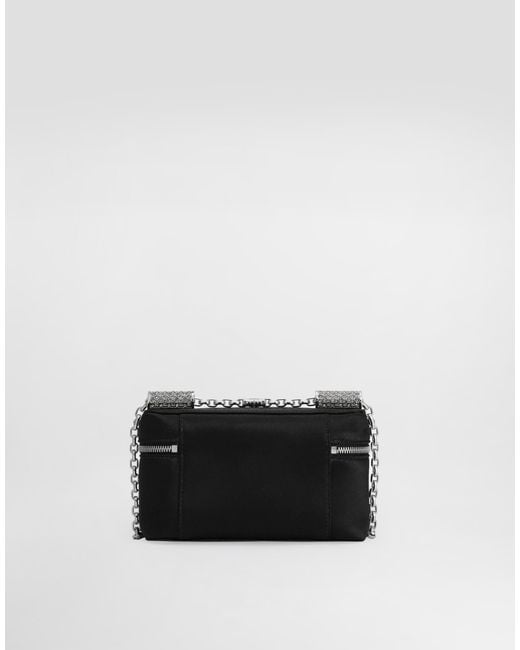 Dolce & Gabbana White Sicily Medium Satin And Pavé Tubes Shoulder Bag