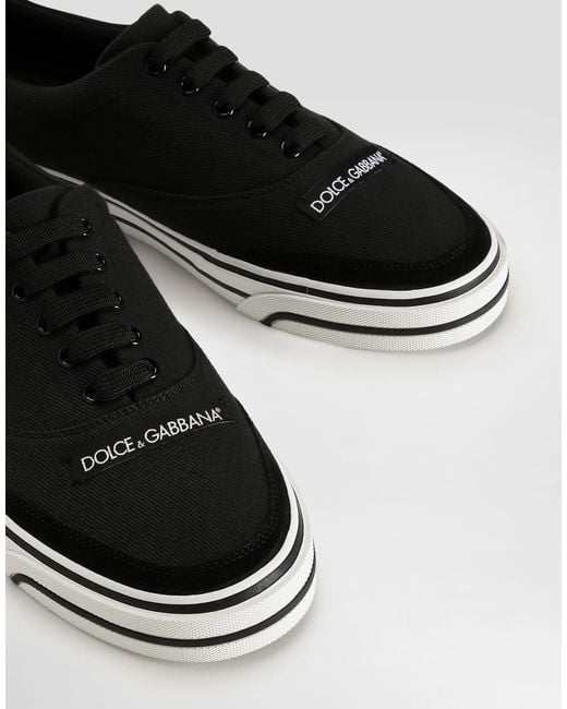 Dolce & Gabbana Black Dg Sailing Canvas Sneakers for men