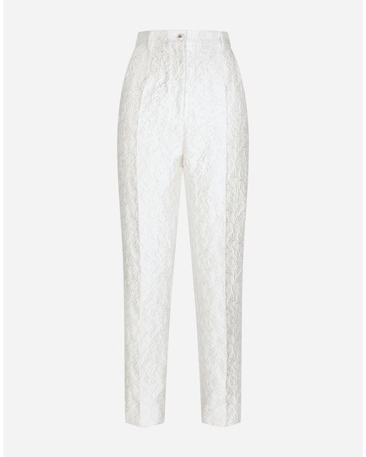 Dolce & Gabbana White Brocade Pants