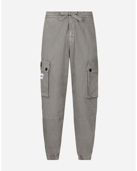 Pantalón Cargo De Algodón Dolce & Gabbana de hombre de color Gray