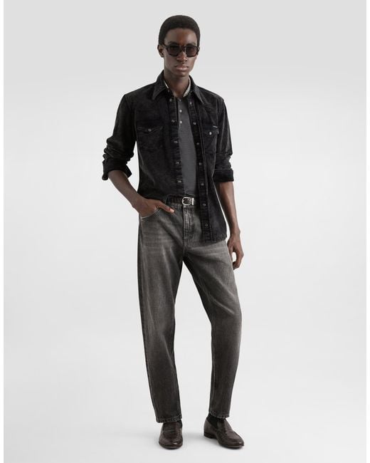 Dolce & Gabbana Gray Denim Trousers for men