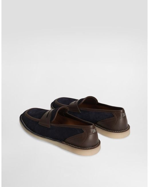 Dolce & Gabbana White Split Calfskin Slipper for men
