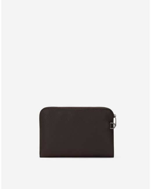 Dolce & Gabbana White Medium Deerskin Pouch for men