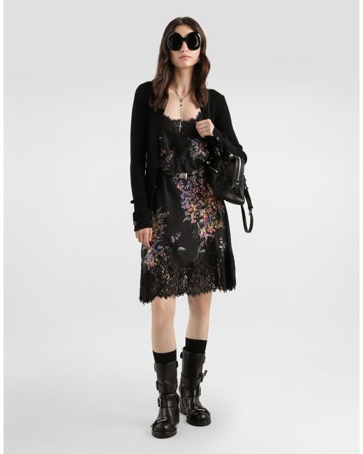 Dolce & Gabbana Black Ribbed Cardigan