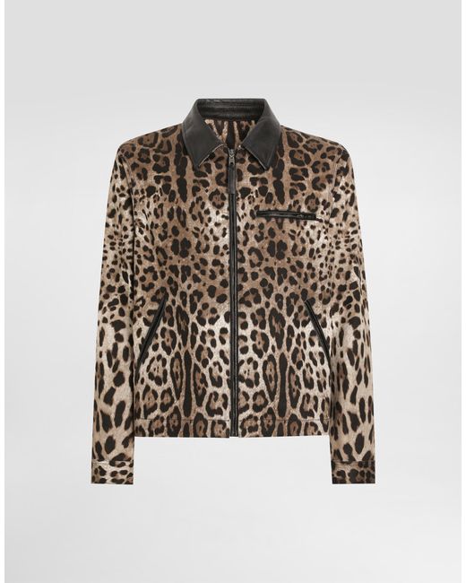 Dolce & Gabbana Multicolor Cotton Leopard- Jacket With Tag for men