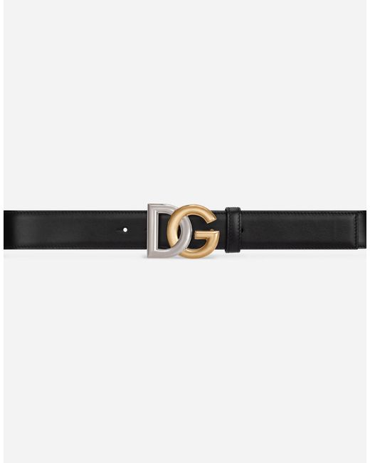 Dolce & Gabbana Black Double-Plated Dg-Logo Belt for men