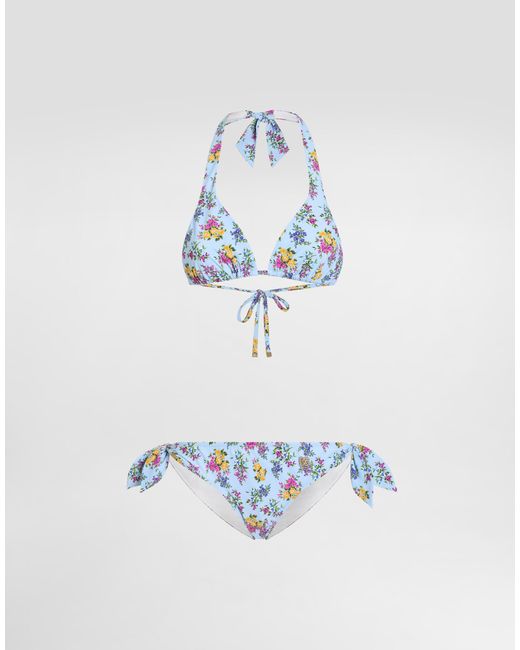 Dolce & Gabbana レディース ホワイト Small Floral-Print Sliding
