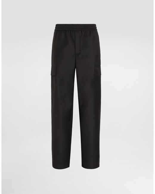メンズ Dolce & Gabbana ウール カーゴパンツ Black