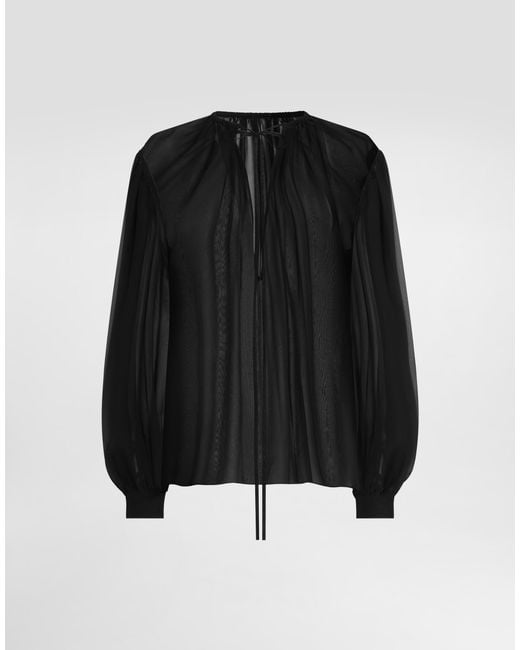 Dolce & Gabbana Black Silk Chiffon Top