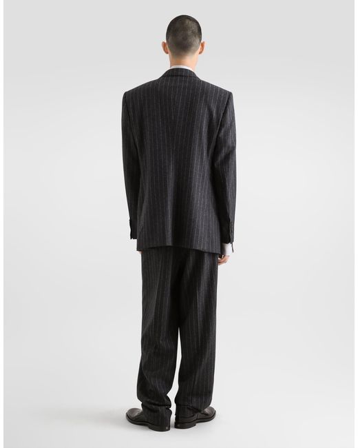 Dolce & Gabbana Multicolor Pinstripe Flannel Trousers for men