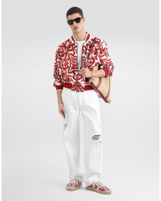 Dolce & Gabbana White Cotton T-Shirt With Logo Plate for men